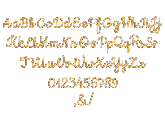 Satin Stitch and Outline Handwritten Font