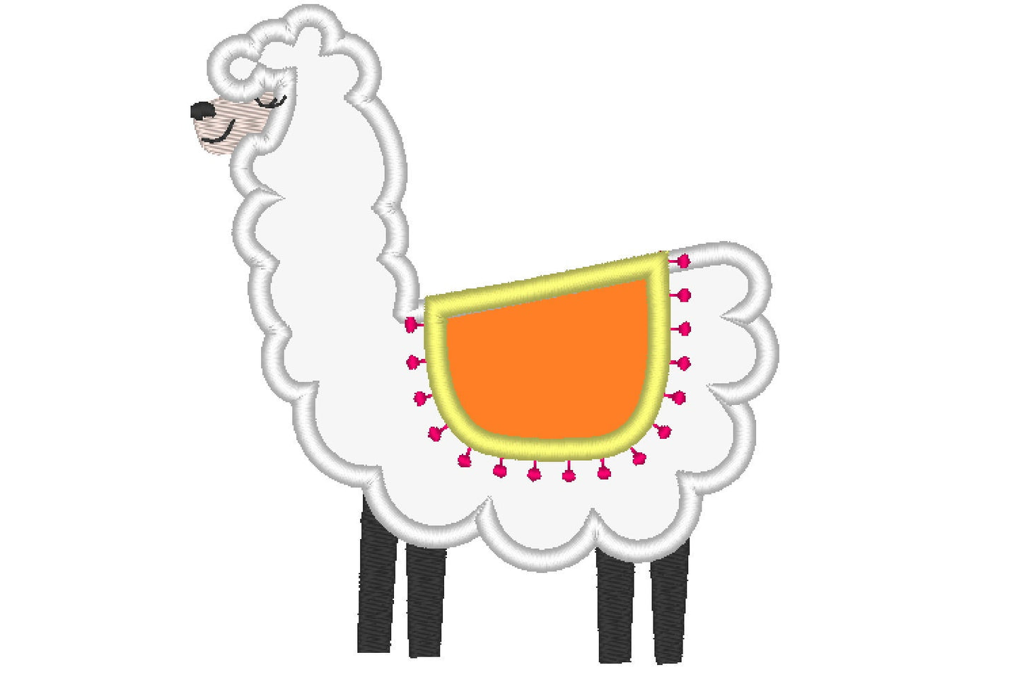 Lama, llama machine embroidery applique designs assorted sizes,