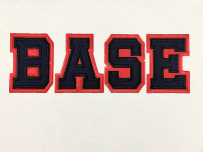 Two layers double applique and outline Athletic Sport High School Team