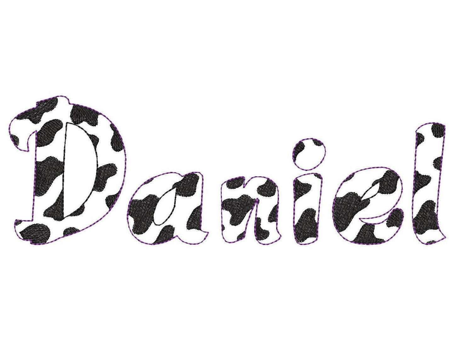 Cow Spots Patterned Font Daniel