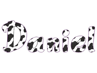 Cow Spots Patterned Font Daniel
