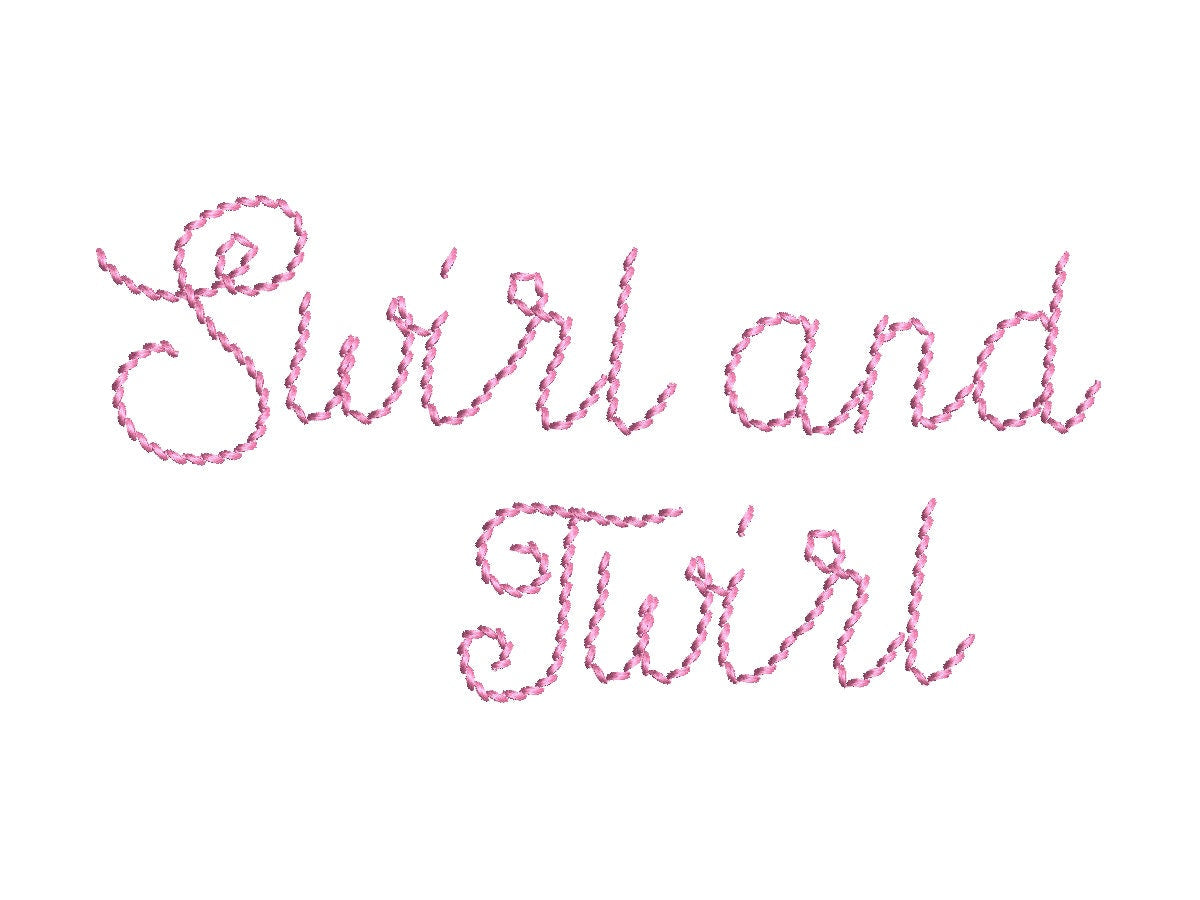 Swirl and Twirl Stem Stitch Handwritten Font