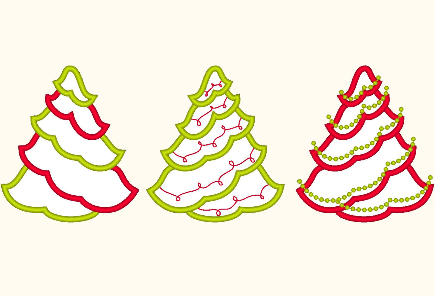 Simple Christmas Tree Applique Set