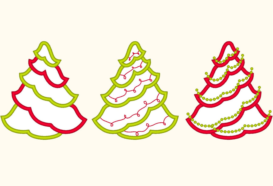Simple Christmas Tree Applique Set