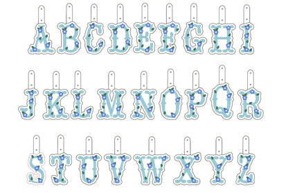 Small flower western cowboy Monogram keychain and eyelet gift tag