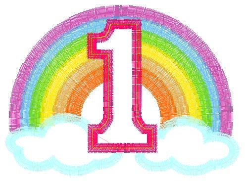 Satin Rainbow Birthday Number 1