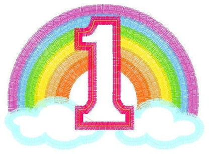 Satin Rainbow Birthday Number 1