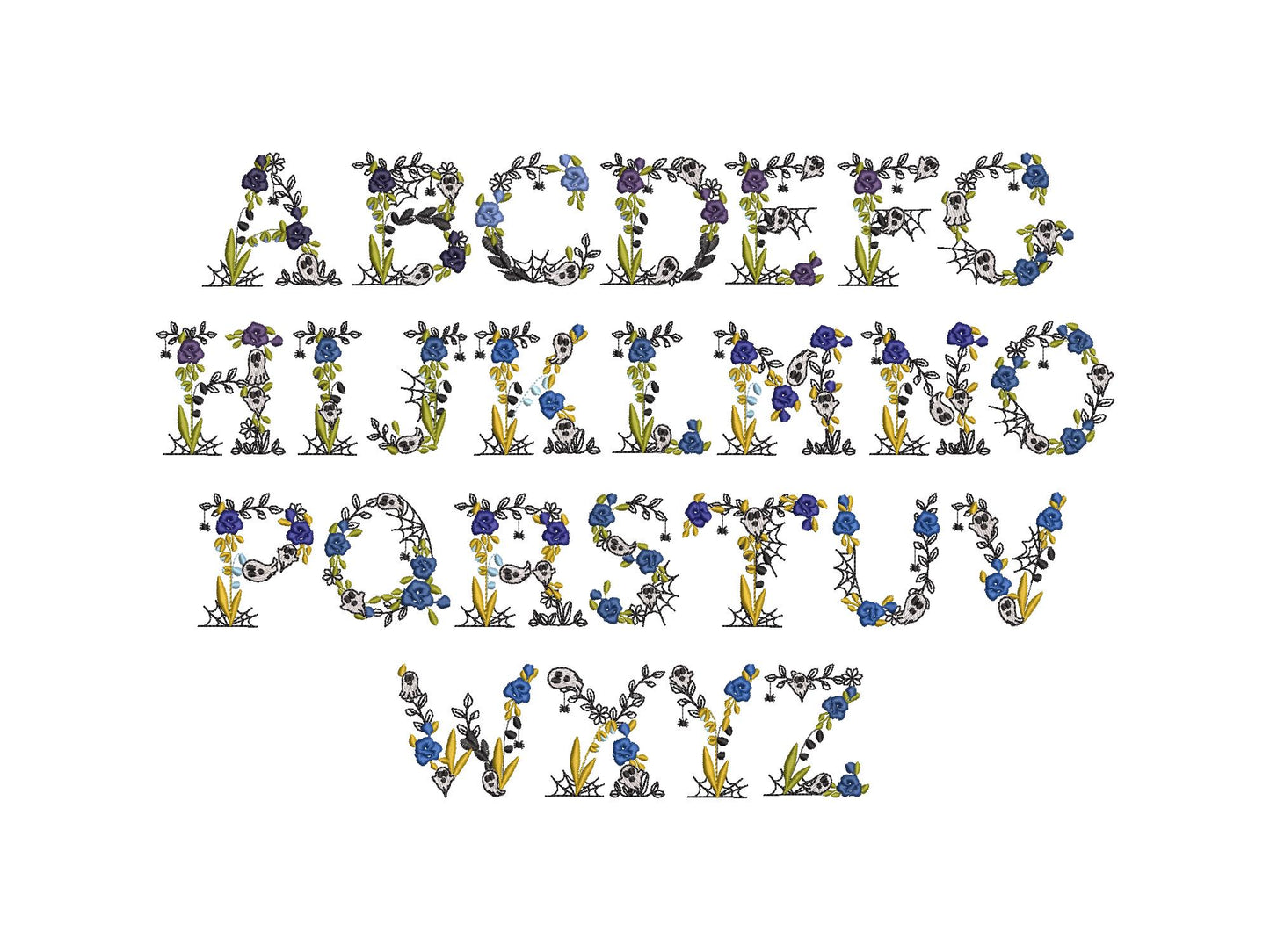 Halloween Spooky Floral Font