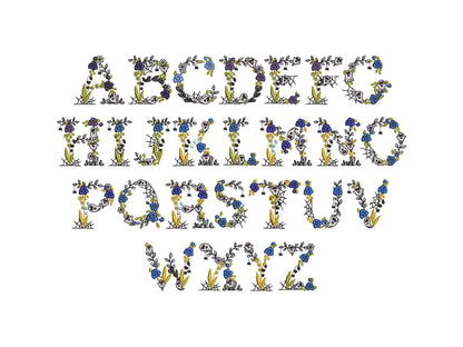 Halloween Spooky Floral Font