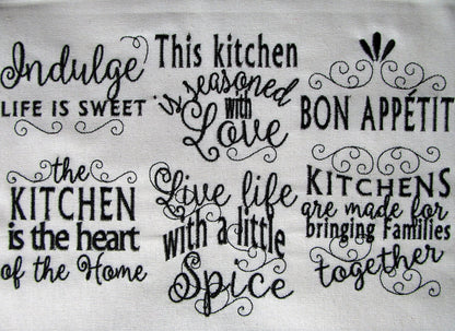 Kitchen Towel Lovely Quote Set
