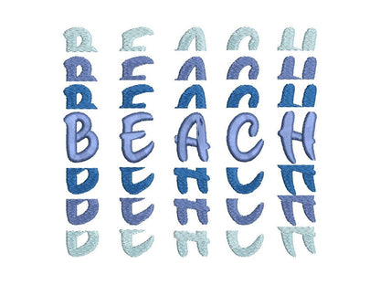 Stacked Font, BX included! fill stitch and outline alphabet letters,