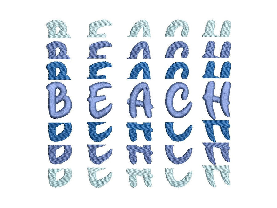 Stacked Font, BX included! fill stitch and outline alphabet letters,
