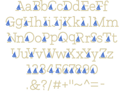 Satin Stitch Mini Boat Font
