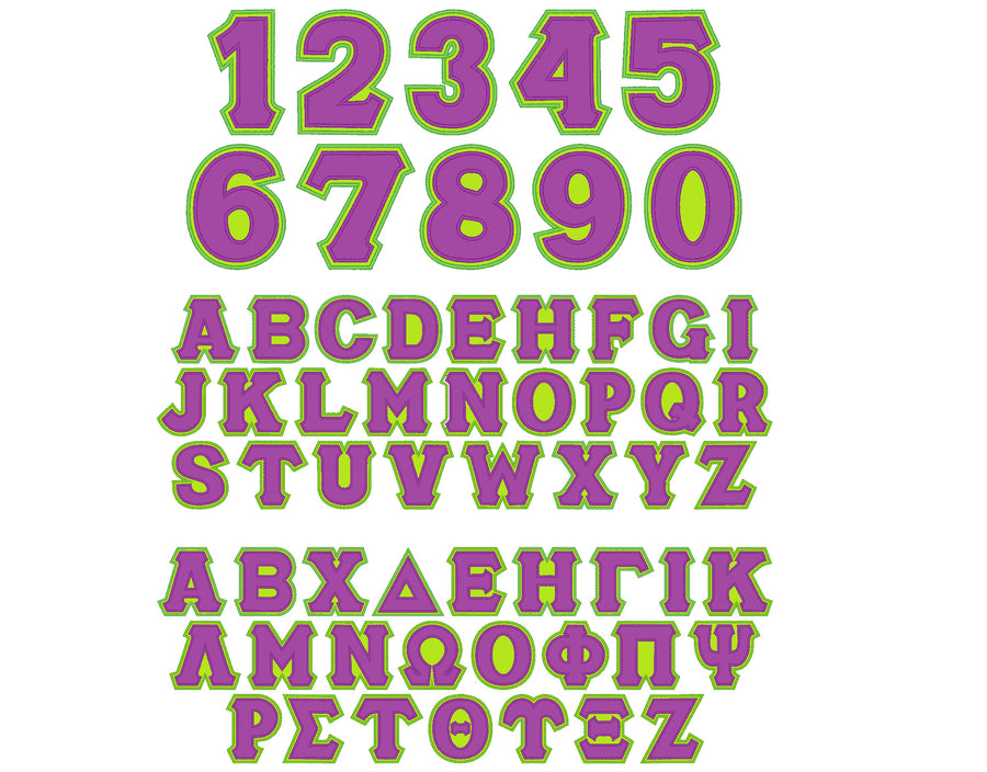 English and Sororities Greek Font Set of 2