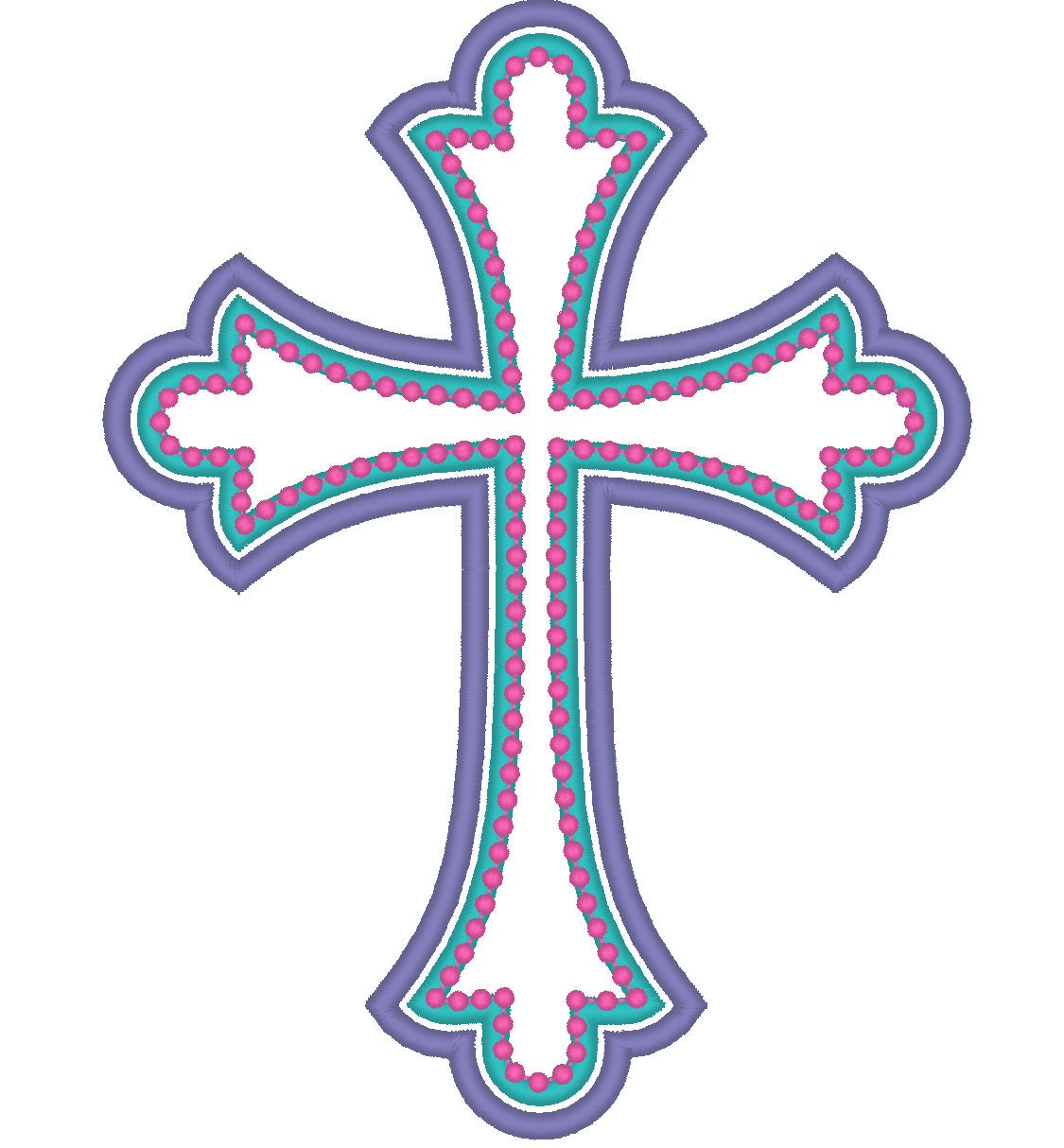 Cross applique awesome multicolor machine embroidery design, cross