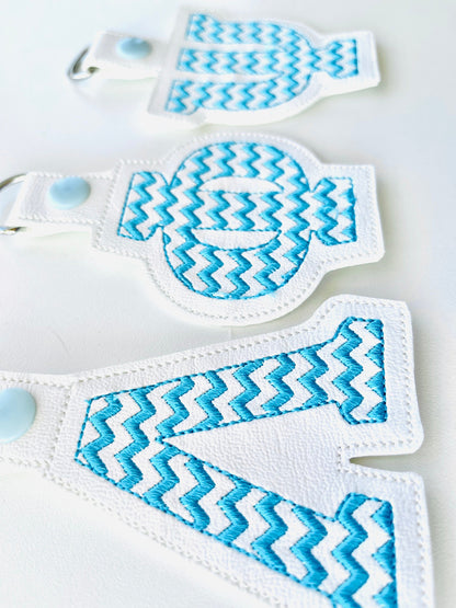 Ricrac Sororities Greek Monogram Keychain