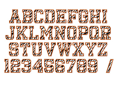 Tiger Print Striped Font Applique