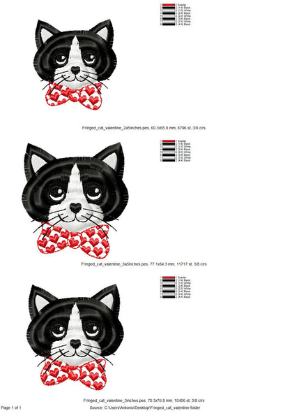 Fringed Kitty Cat with Bow Tie