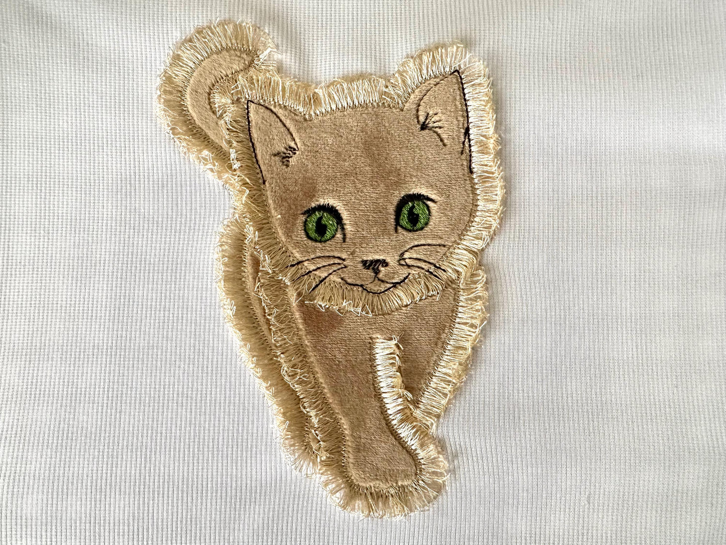 Fringed Little Kitten Kitty Cat Applique