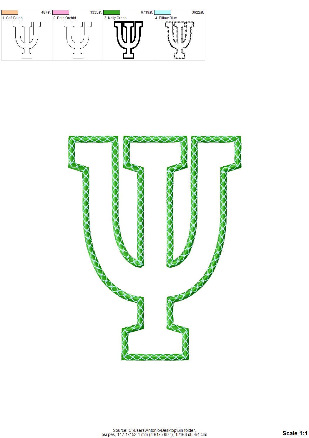 Big Sororities Greek Font Applique