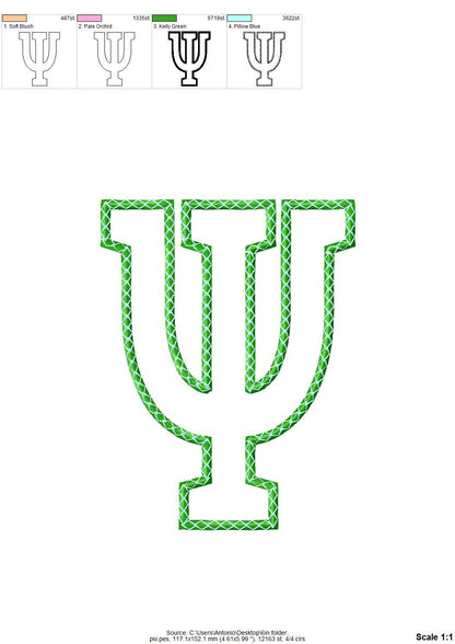 Big Sororities Greek Font Applique