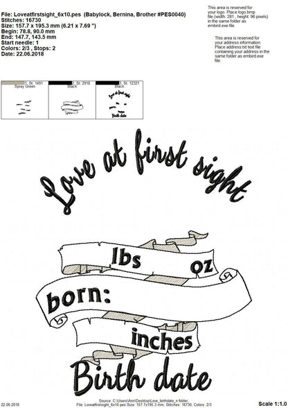 Birth Announcement Template and Mini Font Set