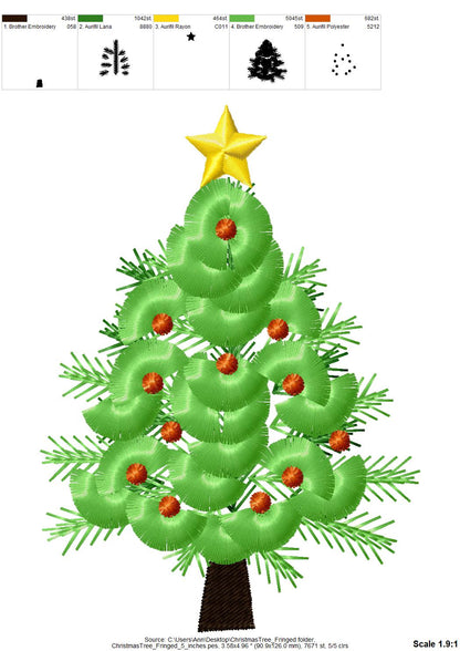 Fringed Festive Christmas Tree