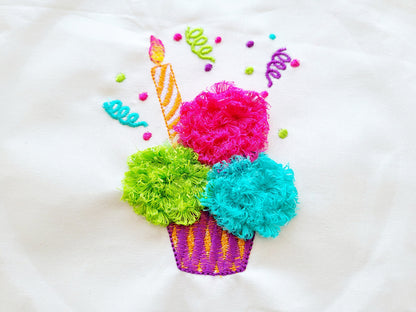 Fringed Cupcake Birthday Cake