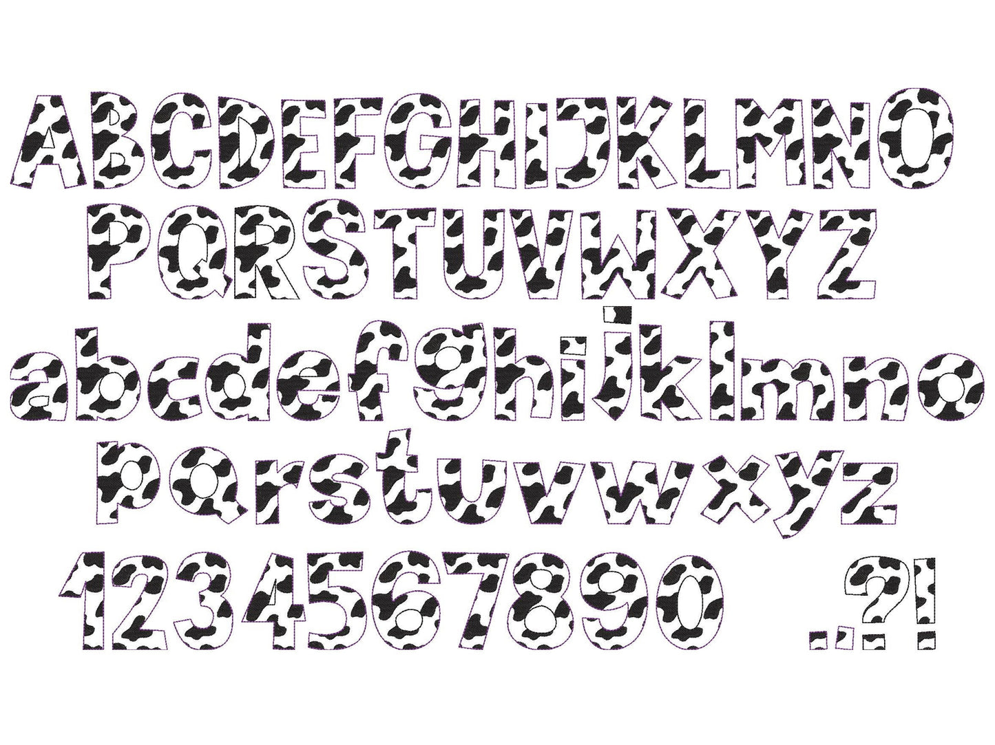 Cow Spots Patterned Font