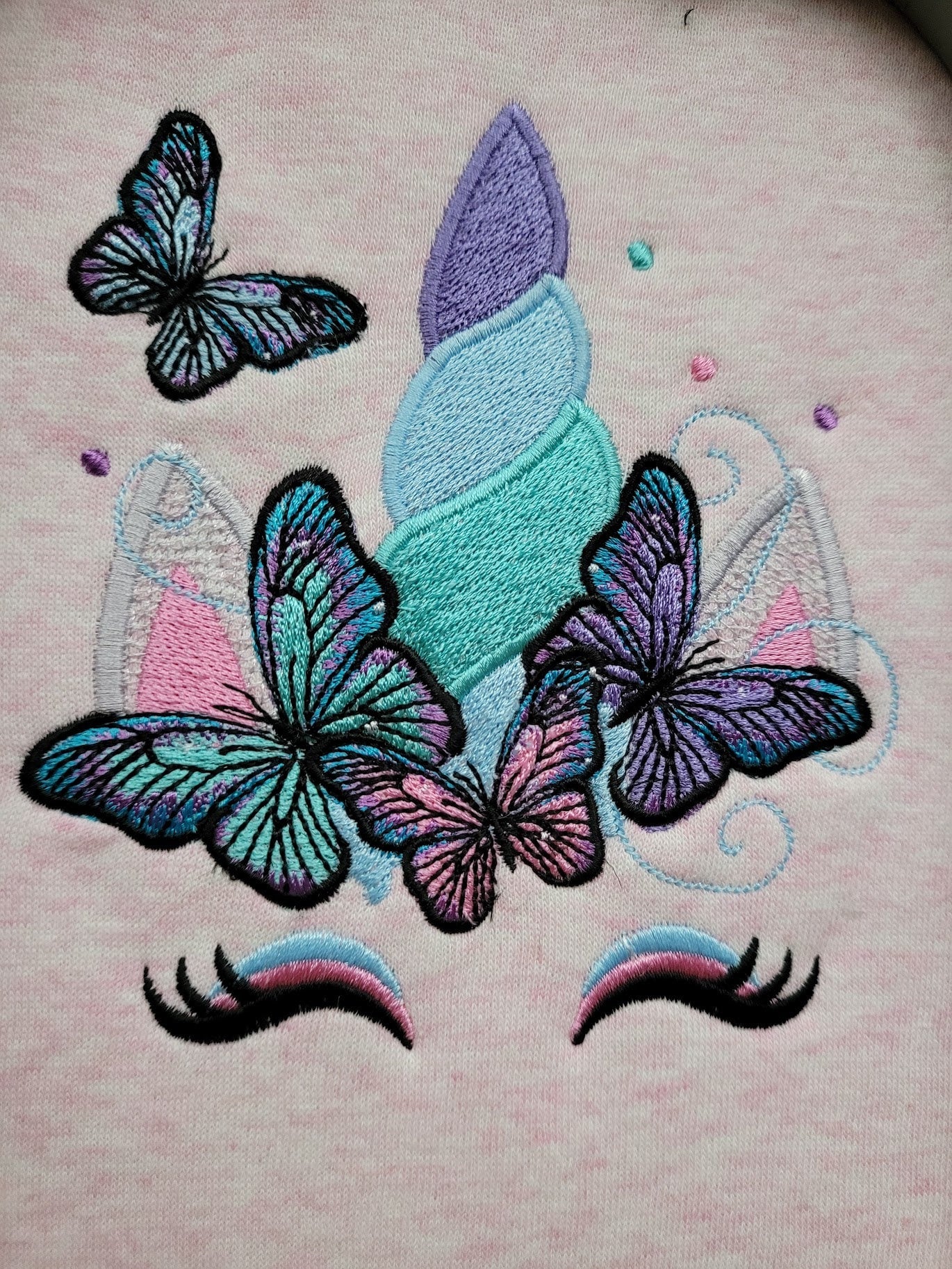 Unicorn Head with Butterflies