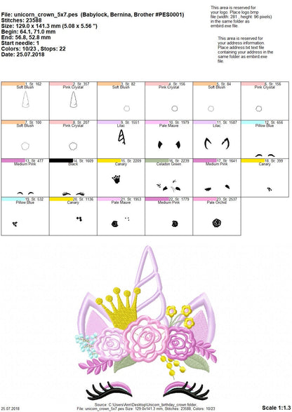 Princess Unicorn With Floral Crown