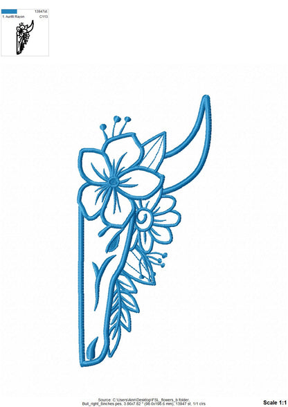 Split floral bull cow head slips front hoodie zipper highland cow