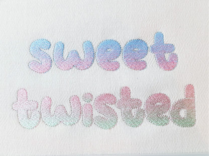 Iridescent 2-Color Ombre Gradient Bubble Font