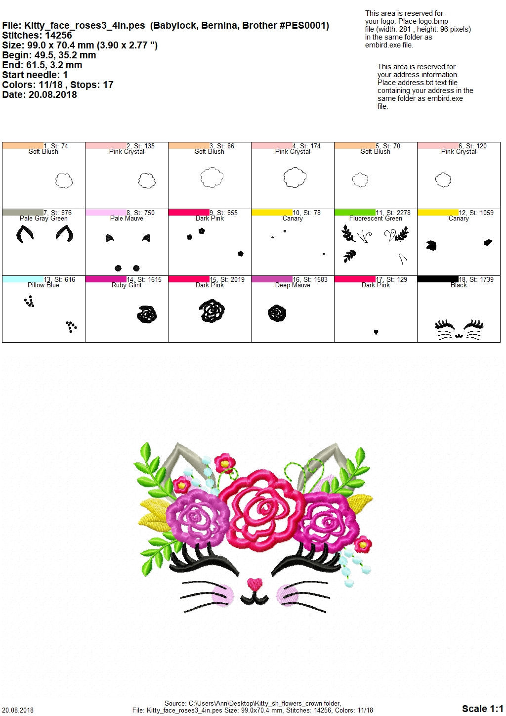 Kitty Face with Shabby Chic Rose Crown