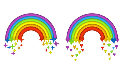 Heart and Star Rainbow Set of 2