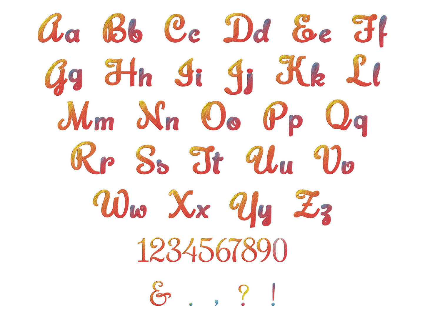 Iridscent 2-Color Ombre Gradient Handwritten Font