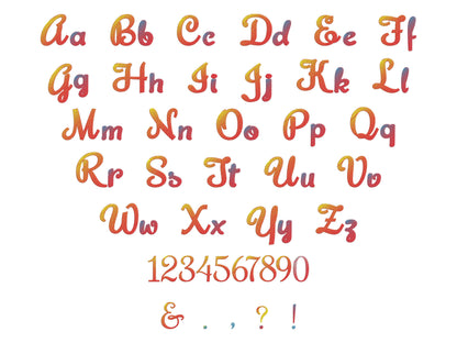 Iridscent 2-Color Ombre Gradient Handwritten Font