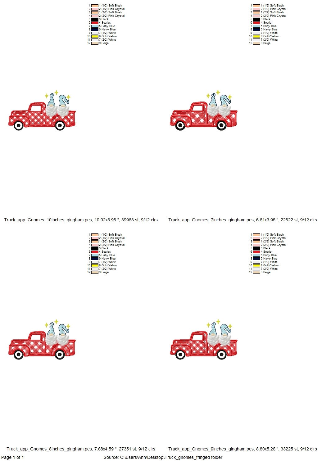 Fringed Gnome in Christmas Red Truck