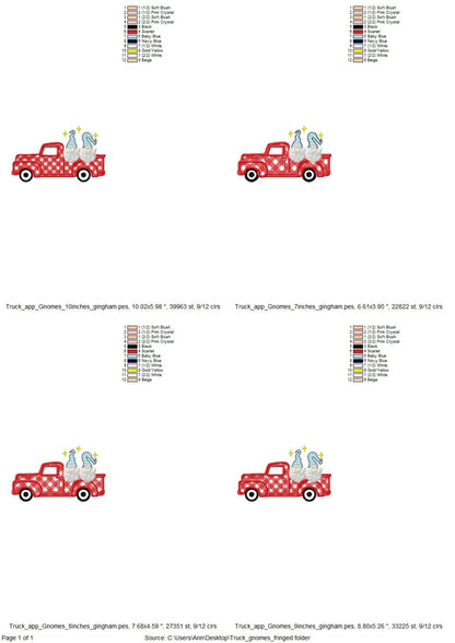 Fringed Gnome in Christmas Red Truck