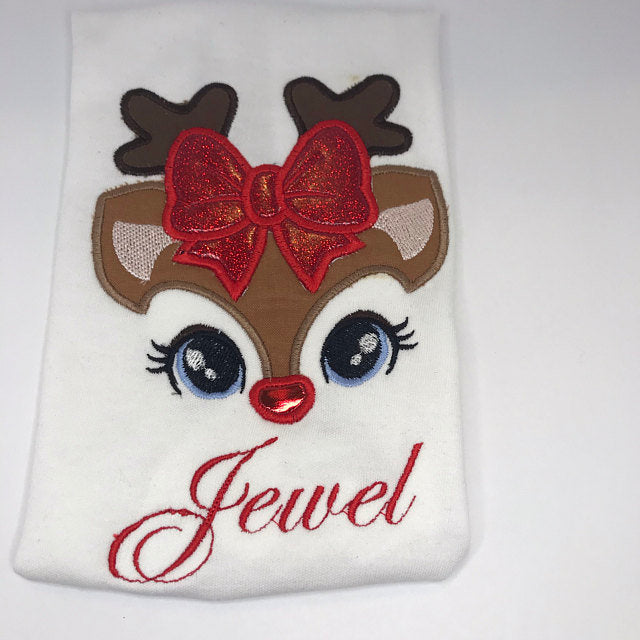 Little Reindeer Bow Applique
