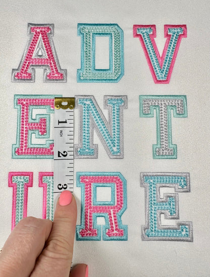 Chain Stitch and Outline Varsity Sport Athletic Font