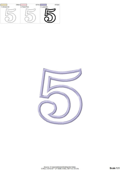 Classic Birthday Numbers Applique