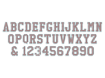 Gingham Block Font Applique Checkered Alphabet