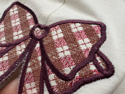 Gingham Plaid Side Seam Bow