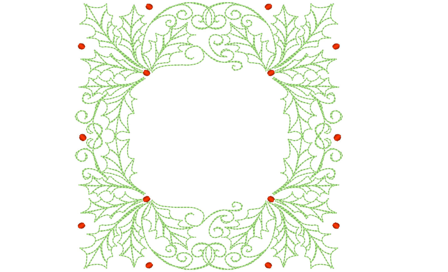 Christmas Holly Circle Monogram