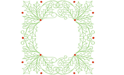 Christmas Holly Circle Monogram