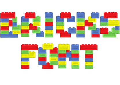 Bricks Fill Stitch Block Font