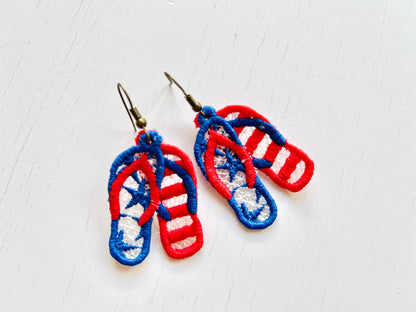 Patriotic Stars and Stripes Flip Flops FSL