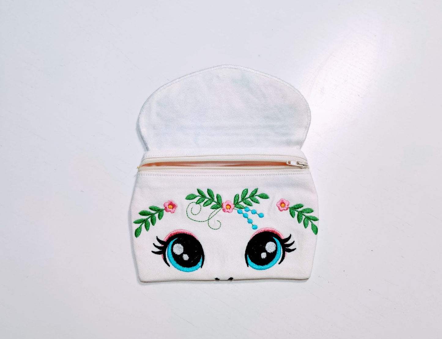 Floral Unicorn Zipper Bag ITH