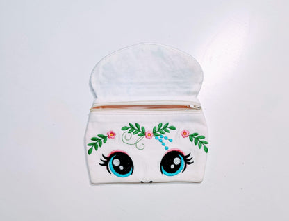 Floral Unicorn Zipper Bag ITH